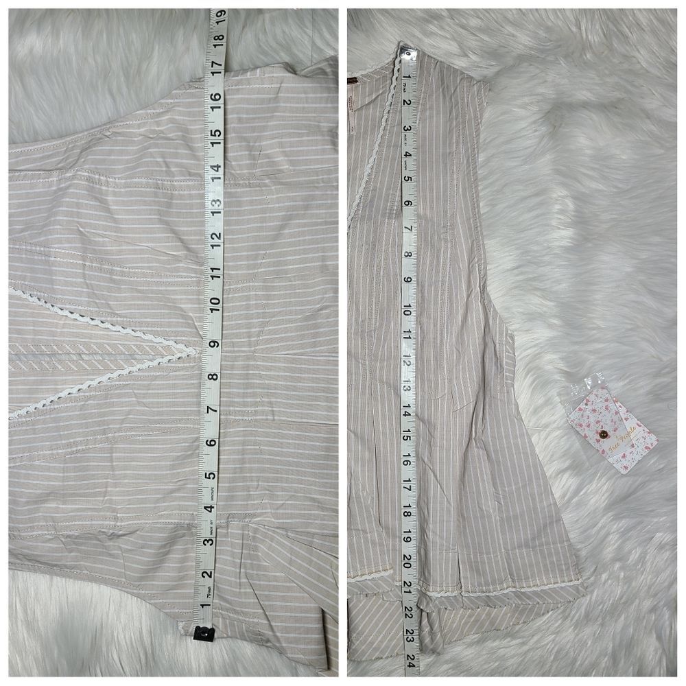 NWT|Free People Good Feels Ivory Striped Sleeveless Top, SMALL - Picture 6 of 7